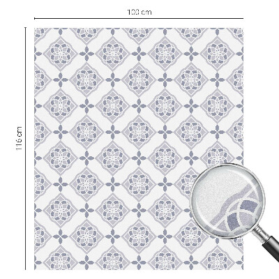 Sticker fenêtre vitrail adhésif losanges floraux