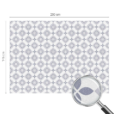 Sticker fenêtre vitrail adhésif losanges floraux