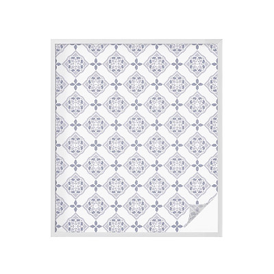 Sticker fenêtre vitrail adhésif losanges floraux