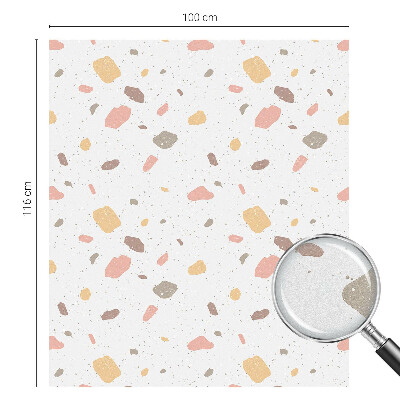 Sticker fenêtre vitrail adhésif Terrazzo abstrait