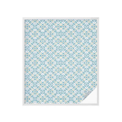 Film adhésif pour vitrage dépoli vitrail Rosettes géométriques