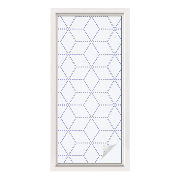 Film adhésif pour vitrage dépoli vitrail losanges violets