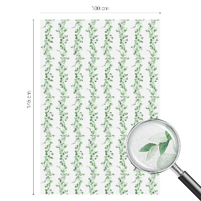 Sticker fenêtre vitrail adhésif guirlandes vertes