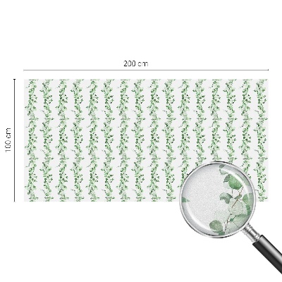 Sticker fenêtre vitrail adhésif guirlandes vertes