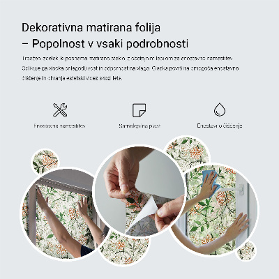 Sticker fenêtre vitrail adhésif guirlandes vertes