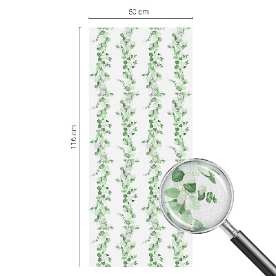 Sticker fenêtre vitrail adhésif guirlandes vertes