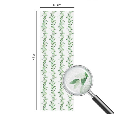 Sticker fenêtre vitrail adhésif guirlandes vertes