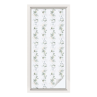 Film adhésif pour vitrage dépoli vitrail charme des plantes