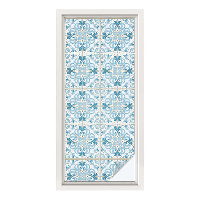 Film adhésif pour vitrage dépoli vitrail Carreaux floraux