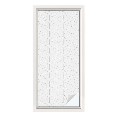 Sticker fenêtre vitrail adhésif tresse géométrique