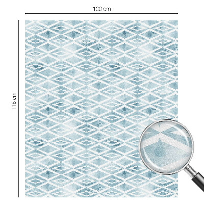 Film solaire fenêtre décoratif aspect vitrail Losanges bleus