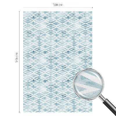 Film solaire fenêtre décoratif aspect vitrail Losanges bleus