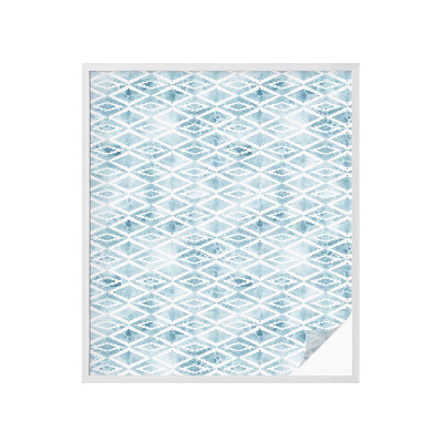 Film solaire fenêtre décoratif aspect vitrail Losanges bleus