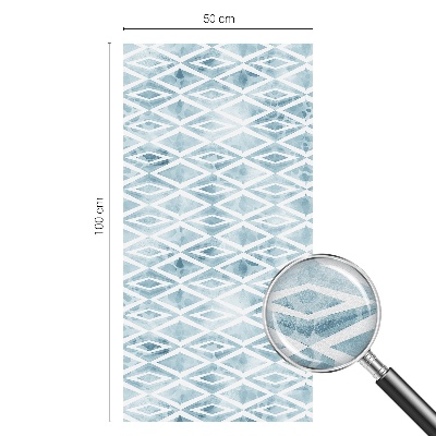 Film solaire fenêtre décoratif aspect vitrail Losanges bleus