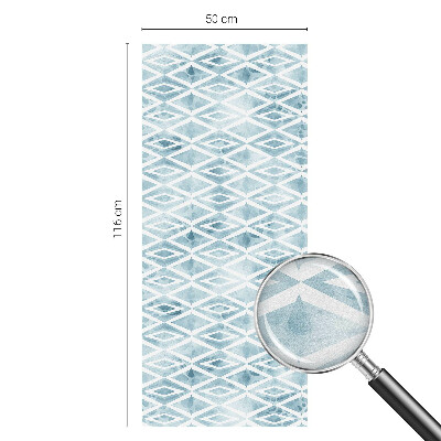 Film solaire fenêtre décoratif aspect vitrail Losanges bleus