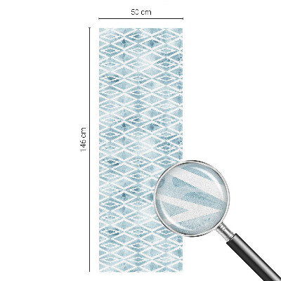 Film solaire fenêtre décoratif aspect vitrail Losanges bleus