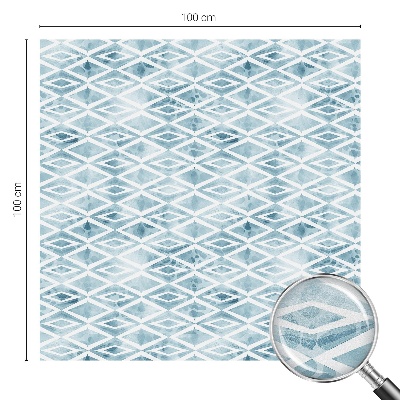 Film solaire fenêtre décoratif aspect vitrail Losanges bleus