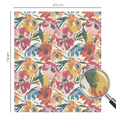 Film adhésif pour vitrage dépoli vitrail explosion de fleurs