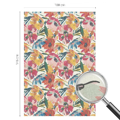 Film adhésif pour vitrage dépoli vitrail explosion de fleurs