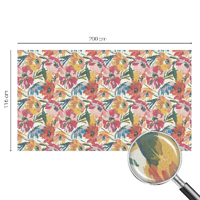 Film adhésif pour vitrage dépoli vitrail explosion de fleurs