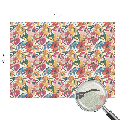 Film adhésif pour vitrage dépoli vitrail explosion de fleurs