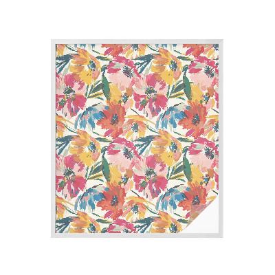 Film adhésif pour vitrage dépoli vitrail explosion de fleurs