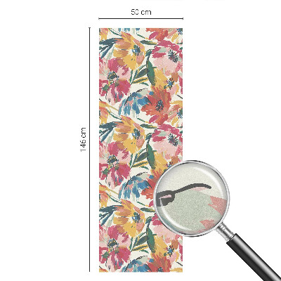 Film adhésif pour vitrage dépoli vitrail explosion de fleurs