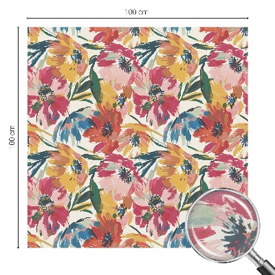 Film adhésif pour vitrage dépoli vitrail explosion de fleurs