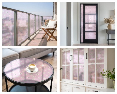 Film solaire fenêtre décoratif aspect vitrail Motif floral