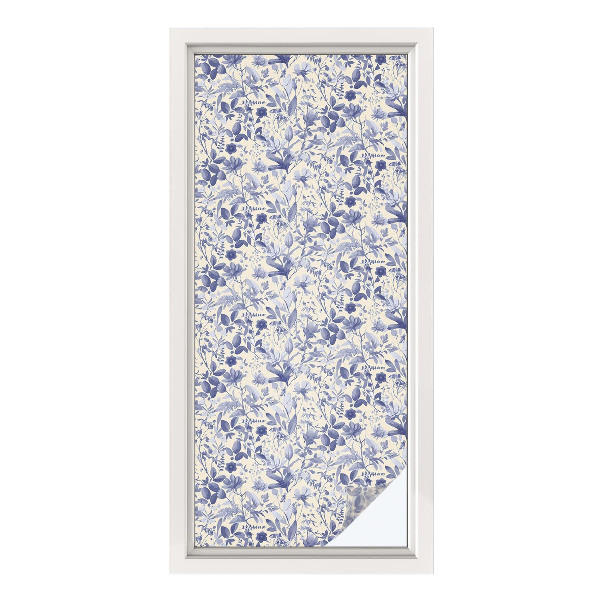 Sticker fenêtre vitrail adhésif symétrie florale