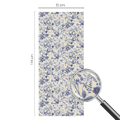 Sticker fenêtre vitrail adhésif symétrie florale