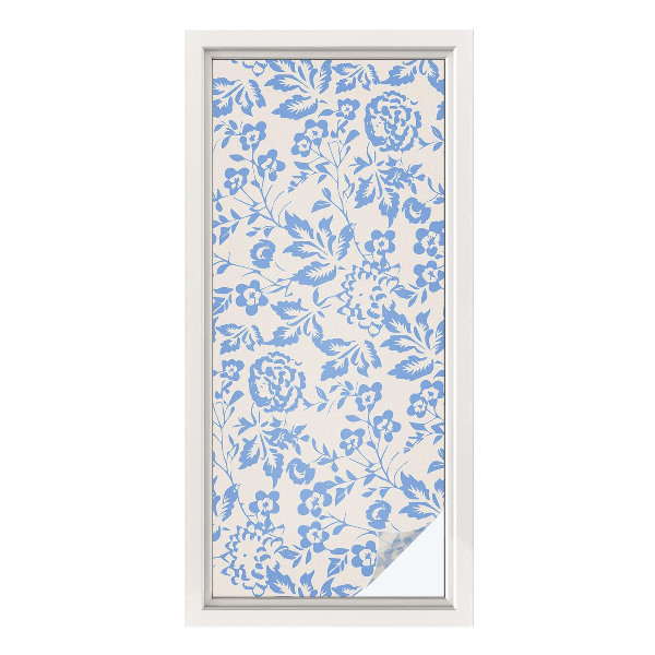 Film adhésif pour vitrage dépoli vitrail Fleurs feuilles