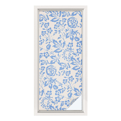 Film adhésif pour vitrage dépoli vitrail Fleurs feuilles