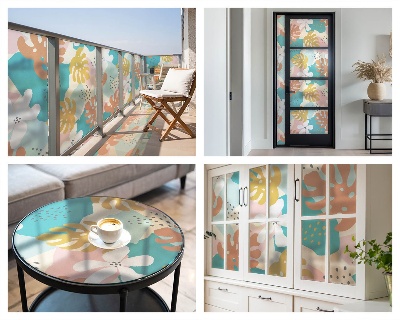 Film solaire fenêtre décoratif aspect vitrail Nature exotique