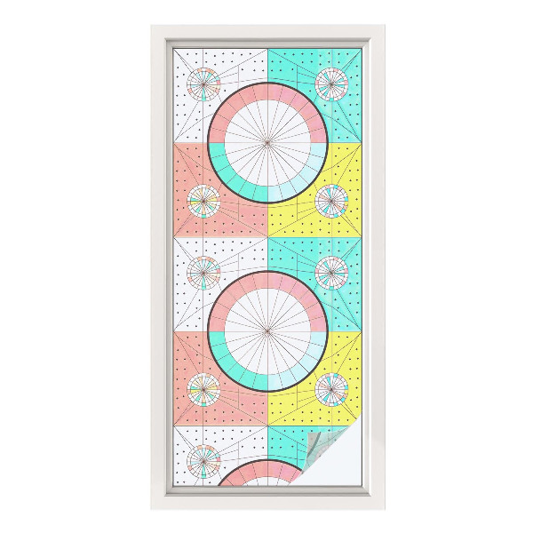 Film solaire fenêtre décoratif aspect vitrail Cercles géométriques