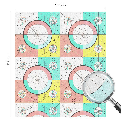Film solaire fenêtre décoratif aspect vitrail Cercles géométriques