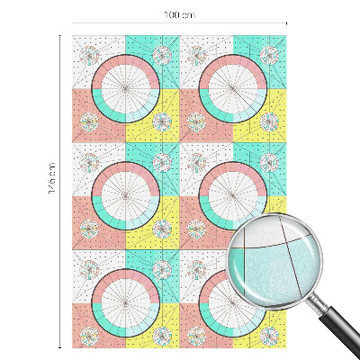 Film solaire fenêtre décoratif aspect vitrail Cercles géométriques