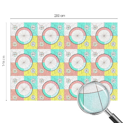Film solaire fenêtre décoratif aspect vitrail Cercles géométriques