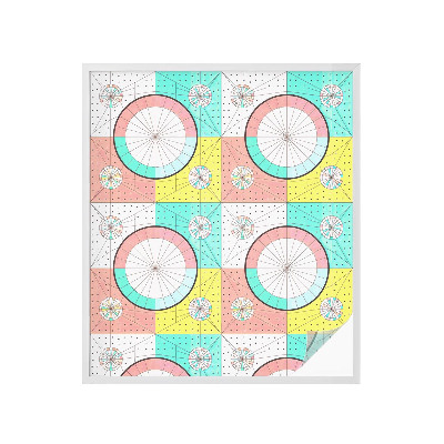 Film solaire fenêtre décoratif aspect vitrail Cercles géométriques