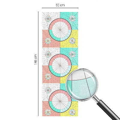 Film solaire fenêtre décoratif aspect vitrail Cercles géométriques