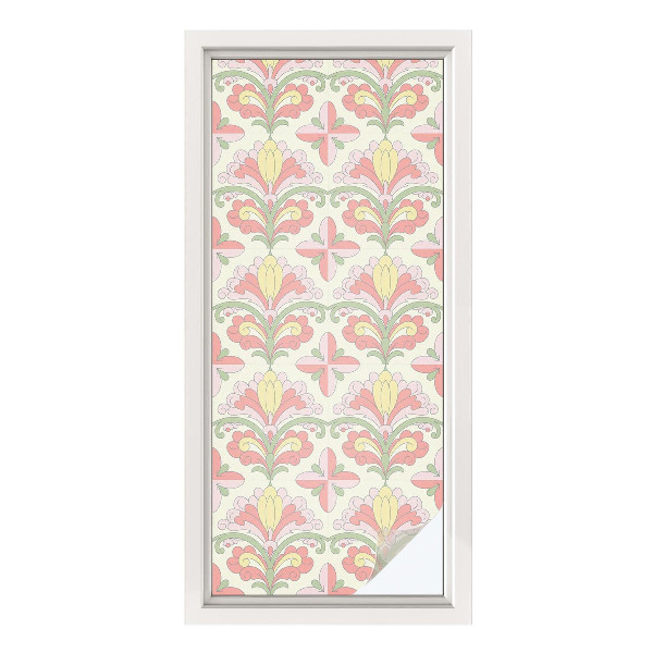 Sticker fenêtre vitrail adhésif Élégance végétale