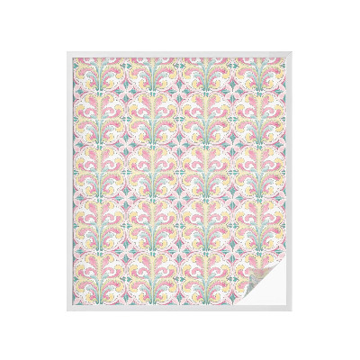 Film solaire fenêtre décoratif aspect vitrail symétrie florale