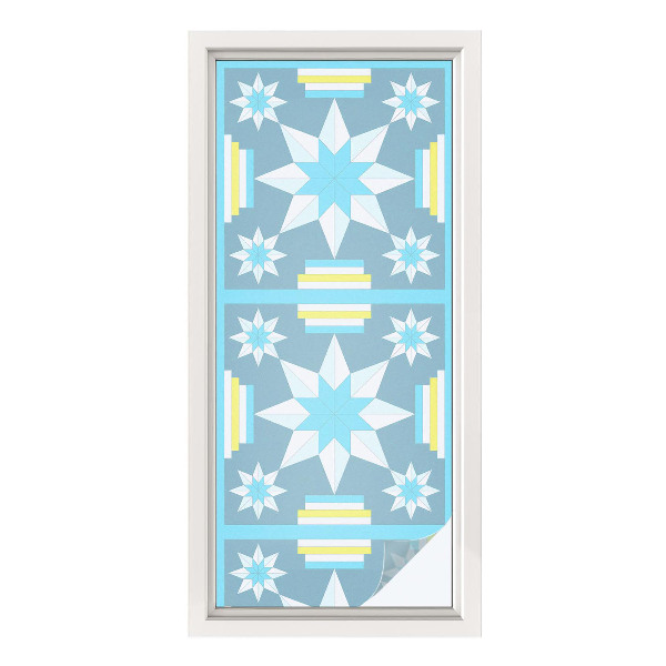 Film solaire fenêtre décoratif aspect vitrail Motif en étoile