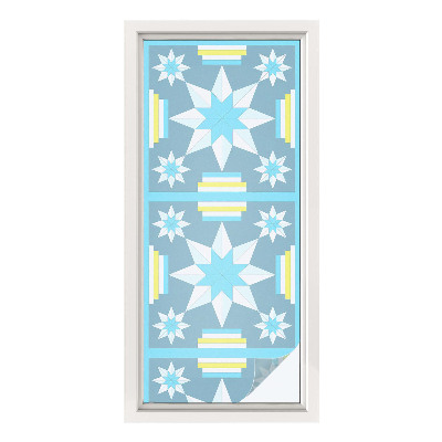 Film solaire fenêtre décoratif aspect vitrail Motif en étoile