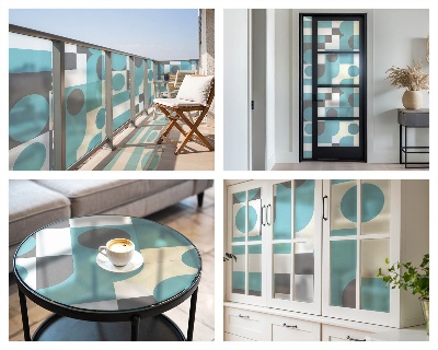 Sticker fenêtre vitrail adhésif Motifs géométriques