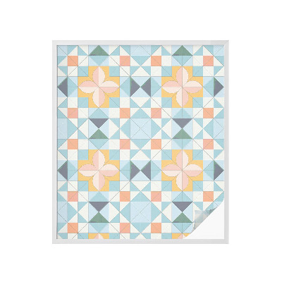 Film solaire fenêtre décoratif aspect vitrail géométrie colorée