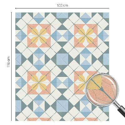 Sticker fenêtre vitrail adhésif symétrie colorée