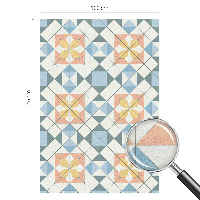 Sticker fenêtre vitrail adhésif symétrie colorée