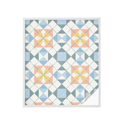 Sticker fenêtre vitrail adhésif symétrie colorée