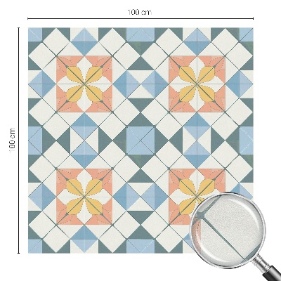 Sticker fenêtre vitrail adhésif symétrie colorée